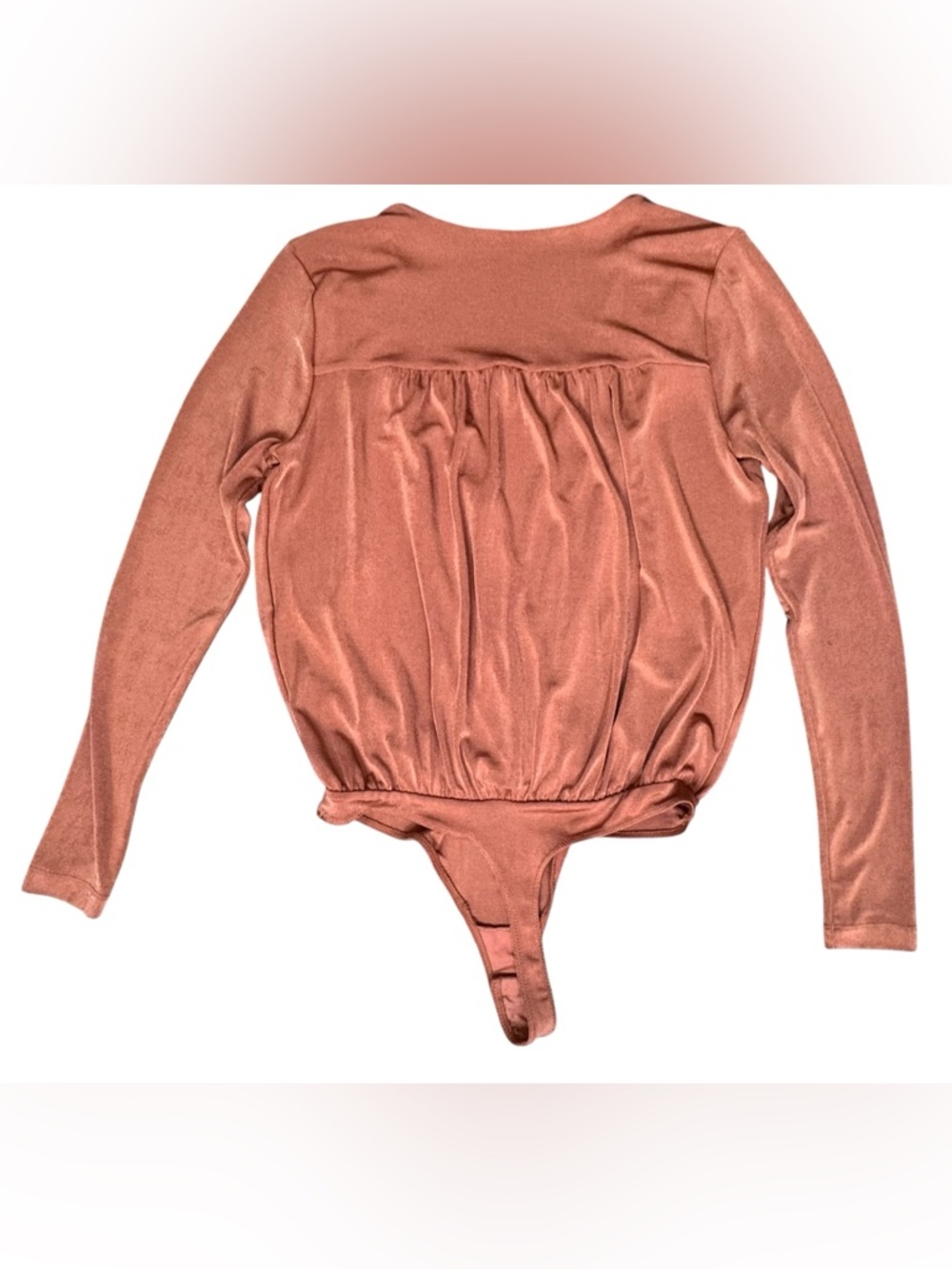 Intimately Free People Turnt Long Sleeve Thong Bodysuit, Ginger Spice, M - Picture 2 of 11